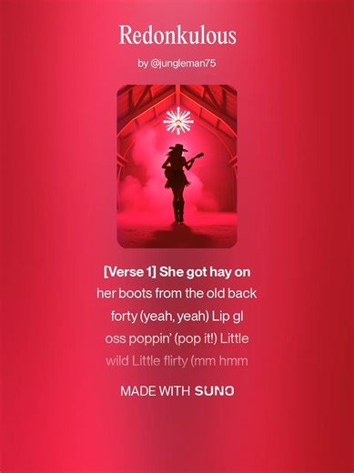 “Redonkulous” “This track was co-written by me and AI — blending human creativity with machine inspiration.” 📷📷📷