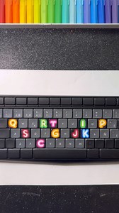 Keyboard Composition with Colorful Accents