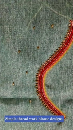 simple thread work blouse designs#shorts#viral shorts# trendy #yt shorts#vennala embroidery works