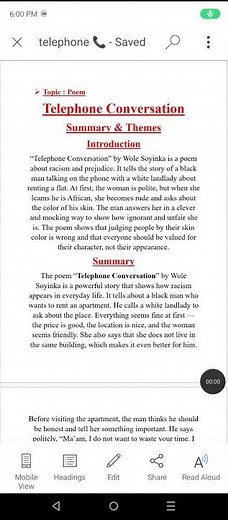Telephone Conversation by Wole Soyinka | Summary & Themes Explained ✅ #literature #poem