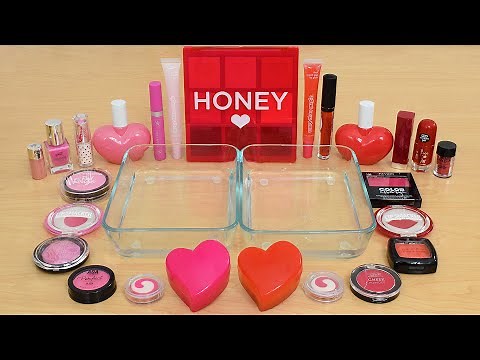 Pink vs Red - Mixing Makeup Eyeshadow Into Slime ASMR 387 Satisfying Slime Video
