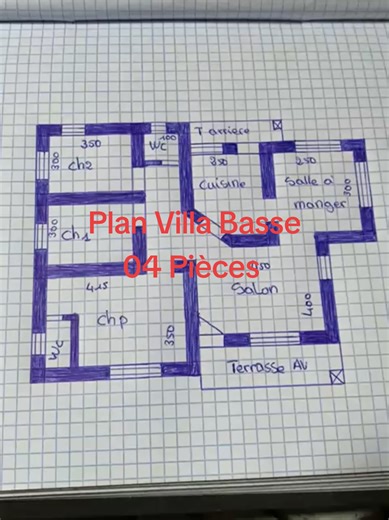 #Plan #Villa #basse #04 pièces Villa basse 04 pièces cadeaux #construction