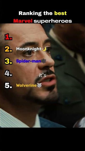 🏆 Top 5 Greatest Marvel Superheroes of All Time! 🦸‍♂️🔥 #marvel #shorts