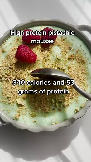 33K views · 793 reactions | High protein pistachio mousse recipe. Delicious and easy to make! | Pies and Tacos | Facebook