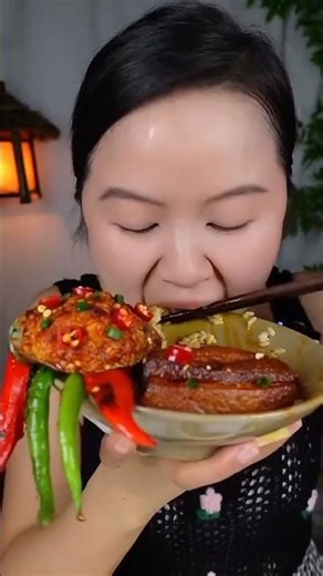Chinese food girl eating fish🙈🙈#asmr #shorts
