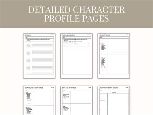 Character Profile Sheet: Author Planner, Novel Prep Character Chart, Book Writing Tool (printable PDF) - Etsy