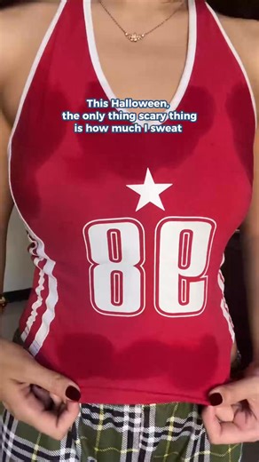 I didn’t need a haunted house to break into a full-body sweat 💀 #hyperhidrosis #Halloween2025 #sweatchallenge #sweatyunderarms #Dermadry | Dermadry