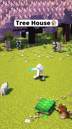 Minecraft Easy Cherry Treehouse Building Guide