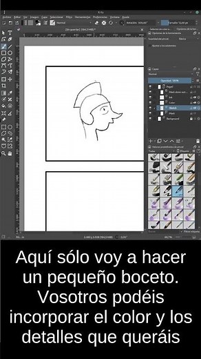 Configuración rápida de una página de cómic con Krita