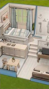 Cozy Blue Micro Apartment #sims4 #thesims4 #sims4cc #sims4mods #sims4asmr #sims #thesims #sims4build