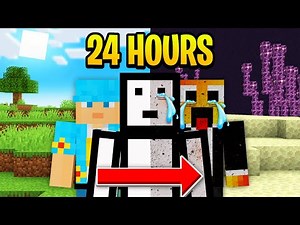 Playing Minecraft for 24 HOURS Straight! [FULL MINECRAFT MOVIE]