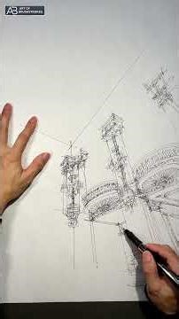 My Hand IS the Ruler! 📏 Drawing a Grand Palace Entirely Freehand