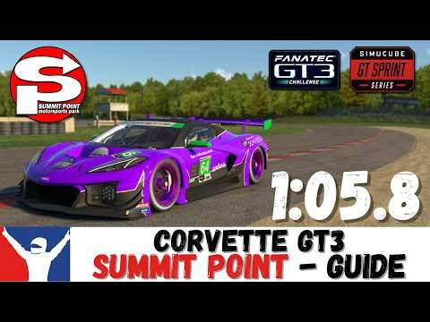 iRacing Corvette GT3 Summit Point Guide 1:05.8 Corvette GT3 Summit Point Track Guide