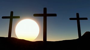 Three Wooden Crosses Stand On Hilltop With Stock Footage SBV-349338315 - Storyblocks