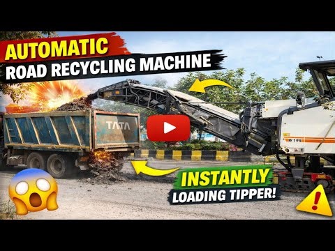 🚧 Automatic Road Recycling Machine Loading Tipper in Seconds!