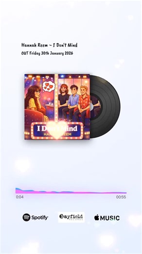 Mayfield Records on Instagram: "‘I Don’t Mind’ by Hannah Reem OUT Friday 30th January. To PRE-SAVE and so add to your music library on release, please follow this link: https://ditto.fm/i-don-t-mind #mayfieldreleasefriday #newmusic2026 #mayfieldrecords #recordlabel #boutiquelabel recordingstudio musicproduction musicvideos videoproduction livestreaming houseband mayfieldrecordshouseband creativehub grassrootsmusic livemusic sublimepop melodyandmeaninmg spotify spotifyplaylist audiobooks voiceove