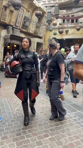 9K views · 78 reactions | Fennec Shand, from The Mandalorian and The Book of Boba Fett, has entered the Black Spire Outpost at Star Wars: Galaxy’s Edge in Disneyland. : Eric Oh | Attractions Magazine | Facebook