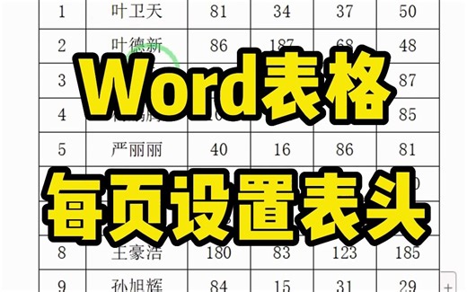 Word表格怎么设置打印时每页都有表头