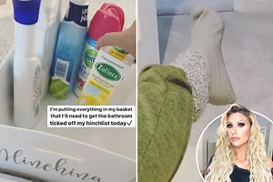 Mrs Hinch gives step-by-step tips on deep cleaning her bathroom - with a crafty way to keep your feet dry in the shower