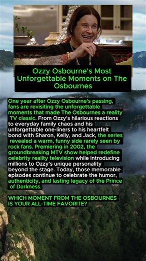 Ozzy Osbourne's Greatest The Osbournes Moments Revisited #OzzyOsbourne #TheOsbournes #RockNews