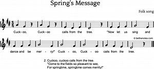 Spring's Message Beth's Notes Songs   Resources