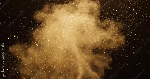 Explosion of golden particles.