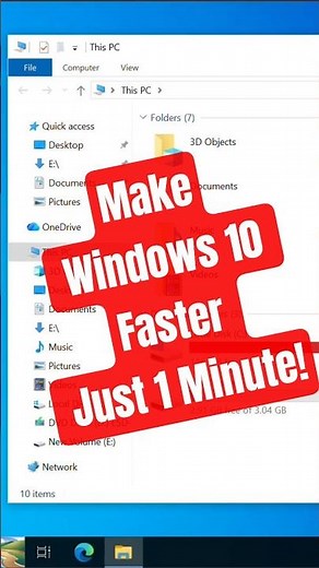 Make Windows 10 Faster in Just 1 Minute! #windowstips #windows11 #microsoft #techtips