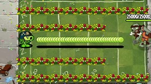 PvZ 2 艰难挑战 - 100 植物 1 级 对战 定制的侏罗纪岩石拳手 25000 生命值_植物大战僵尸