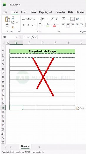 Learn how to merge across cells in just one second #excel #exceltips #excelforbeginners