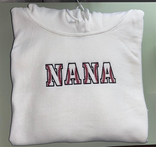 Embroidered Baseball Font “nana” Sweatshirt - Etsy