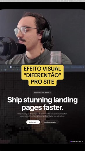 Você criar um site no Skip (plataforma que cria aplicativos com inteligência artificial) com esse efeito do Aceternity UI? #app #fyp #inteligenciaartificial
