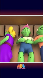 🧟Seven Zombies In The Bed Ver 1 #shorts #halloween #spooky #kidssongs #cartoon