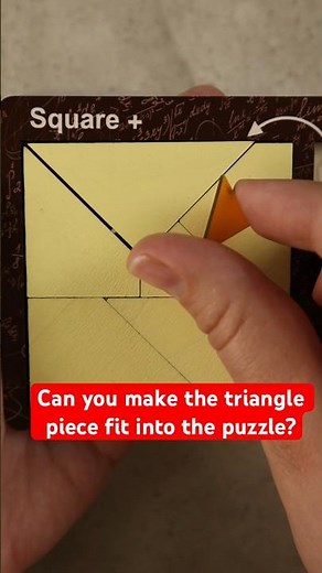 Can you fit triangle piece into the Square +? #puzzlesolving