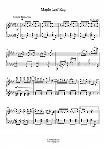Maple Leaf Rag - Original Version (Advanced Level) (Joplin) - Piano Sheet Music