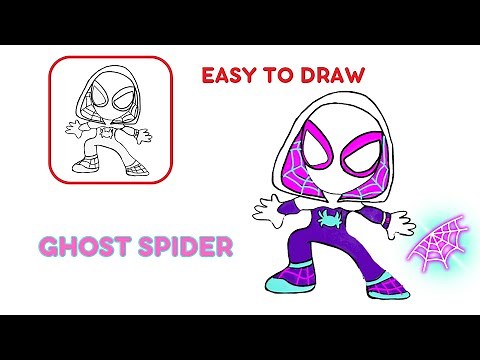 HOW TO DRAW GHOST SPIDER GWEN EASY STEP BY STEP
