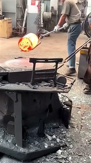 Making a car rim from a very large piece of iron
