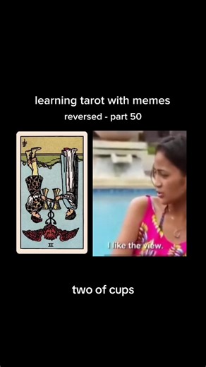 The Two of Cups reversed represents disconnection, disharmony, imbalance, and relationship issues. It’s about two people falling out of sync, whether through conflict, communication problems, or growing apart #tarotreader #tarotcards #tarottok #meme #virale