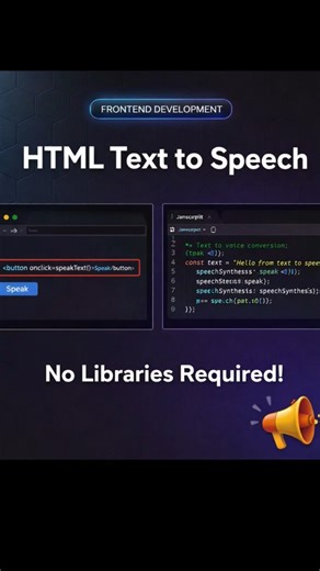 HTML Text To Speech 🔈🗣 #javascript #webdevelopment #html #ai #aivideo