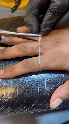 Dermal anchor piercing on finger