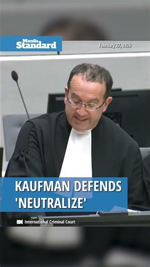 KAUFMAN DEFENDS 'NEUTRALIZE'