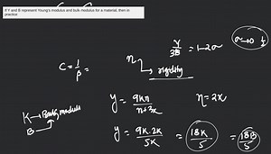 If Y and B represent Young's modulus and bulk modulus for a mat... | Filo