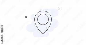 map pointer 2d animated outline icon. map pointer line icon 4k video motion design graphics for web, mobile and ui design.