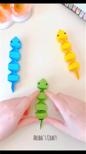 Origami paper snake 🐍#music #diy #paper #craft #papercraft #art #song #easy #origami #snake