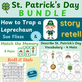 ...TRAP a Leprechaun Story retell   Memory Match   4 Vocab Mats   Artic Game