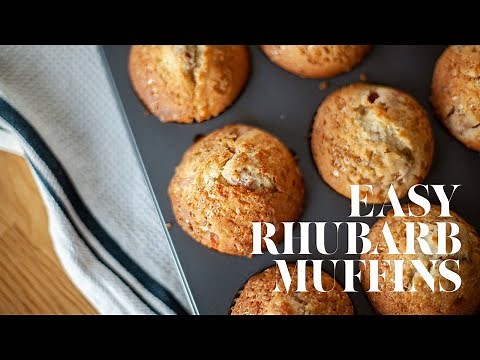 Easy Rhubarb Muffins - Finnegan's Kitchen