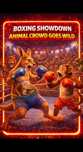 Kangaroo vs Monkey Boxing Match! Animal Crowd Goes Wild🥊 #Wildlife #Viral #Shorts #EpicFight #boxing