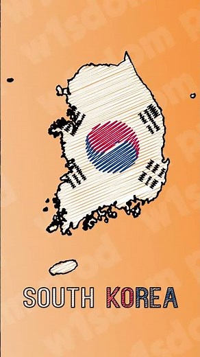 Hand-Drawn South Korea Map Animation | Sketch-Style with Flag