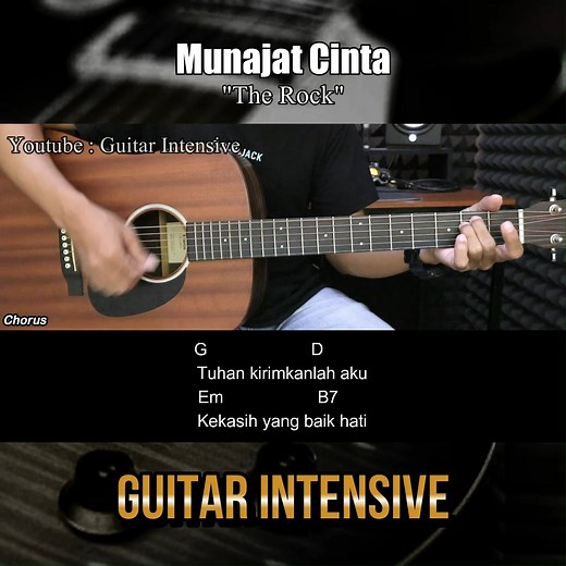 146K views · 6.7K reactions | Munajat Cinta - The Rock - Tutorial...