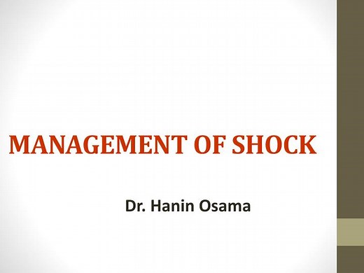 MANAGEMENT OF SHOCK - SlideServe