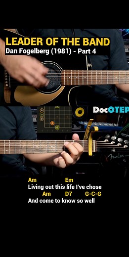 37K views · 605 reactions | Leader of the Band - Dan Fogelberg (1981) Easy Guitar Chords Tutorial with Lyrics Part 4 SHORTS REELS | Doc OTEP Studio | Facebook